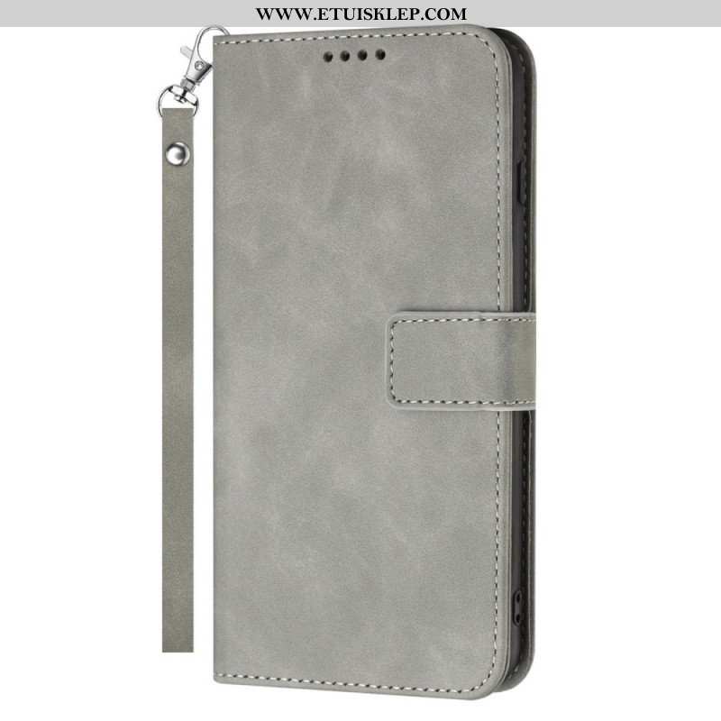 Etui Folio do Samsung Galaxy S23 Ultra 5G z Łańcuch Pasek W Stylu Vintage